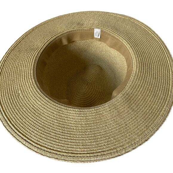 Set of 2 Bundle Beach Pool Sun Floppy Hats White Natural - Picture 3 of 7